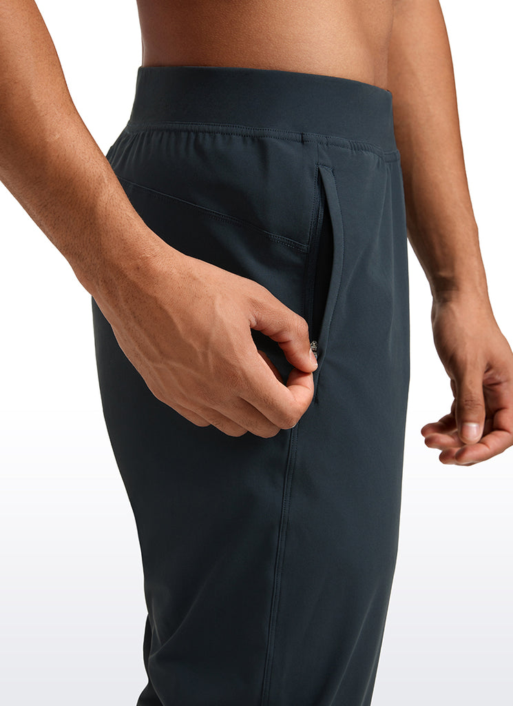 CRZ YOGA Men's Running Slim Fit Lightweight Joggers 31"-Zipper Pockets True Navy
