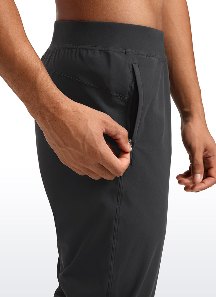 CRZ YOGA Men's Running Slim Fit Lightweight Joggers 31"-Zipper Pockets Ink Gray
