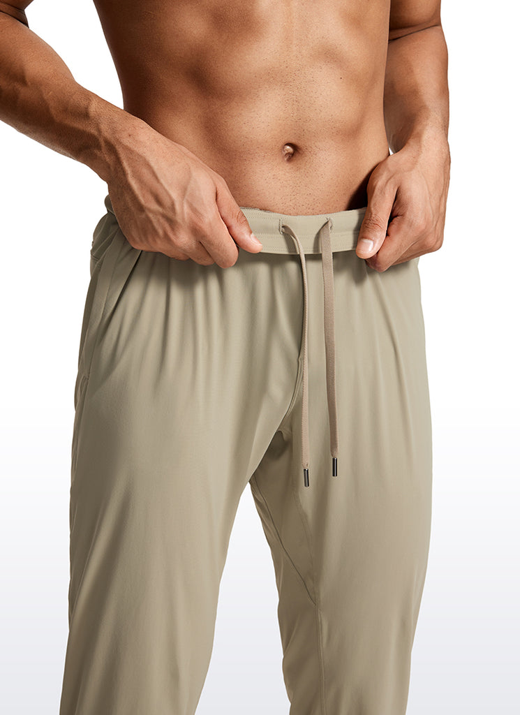CRZ YOGA Men's Running Slim Fit Lightweight Joggers 31"-Zipper Pockets Khali Barley