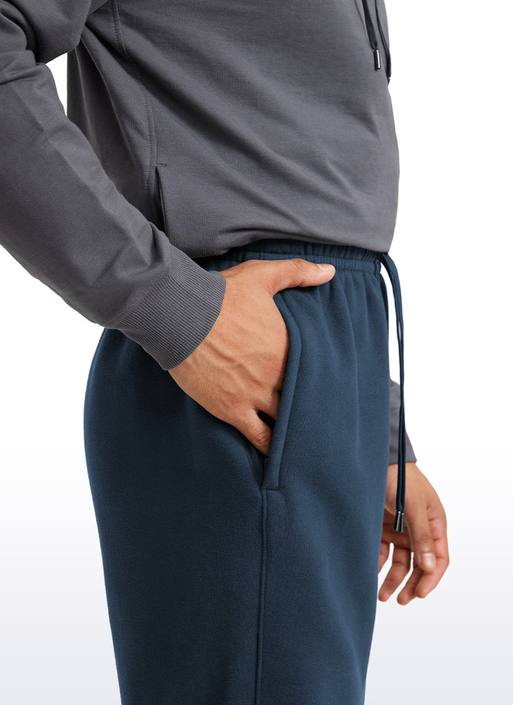 CRZ YOGA Men's Loosed Fit Cotton Fleece Sweatpants with Pockets 32'' Ink Blue