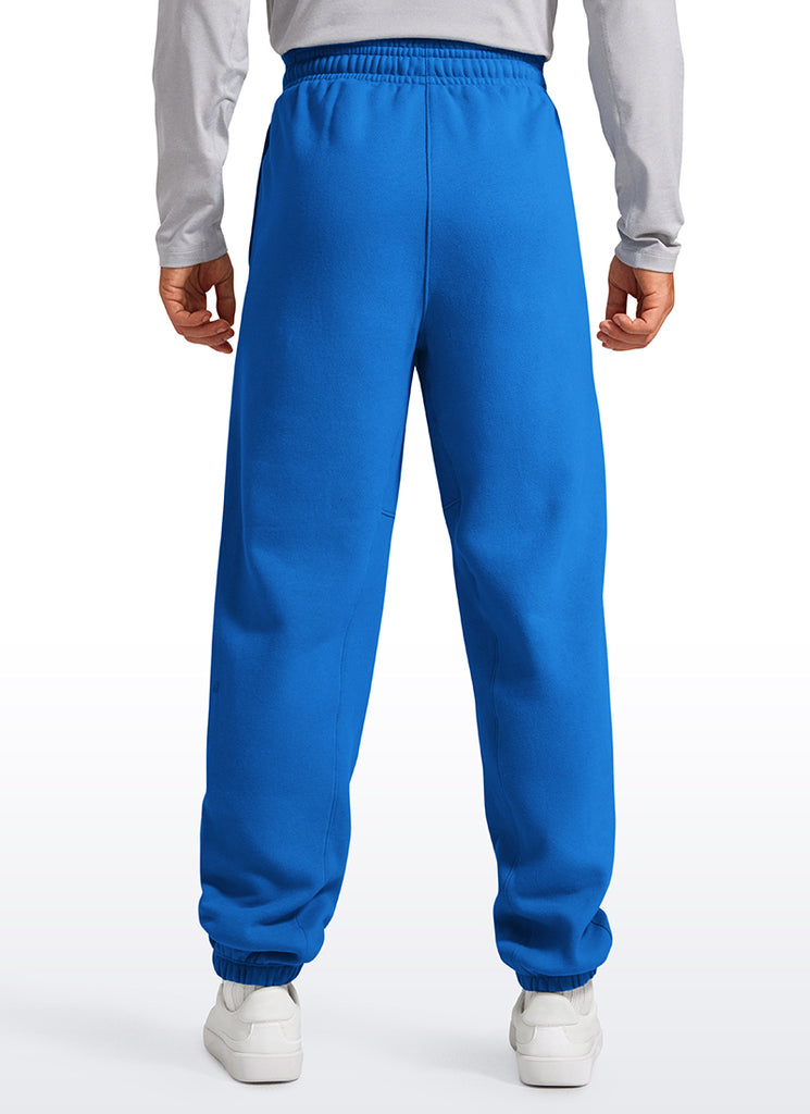 CRZ YOGA Men's Loosed Fit Cotton Fleece Sweatpants with Pockets 32'' Sparkle Blue