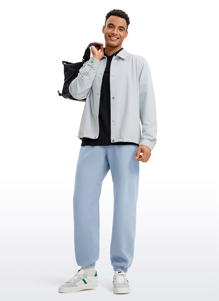 CRZ YOGA Men's Loosed Fit Cotton Fleece Sweatpants with Pockets 32'' Cambric Blue