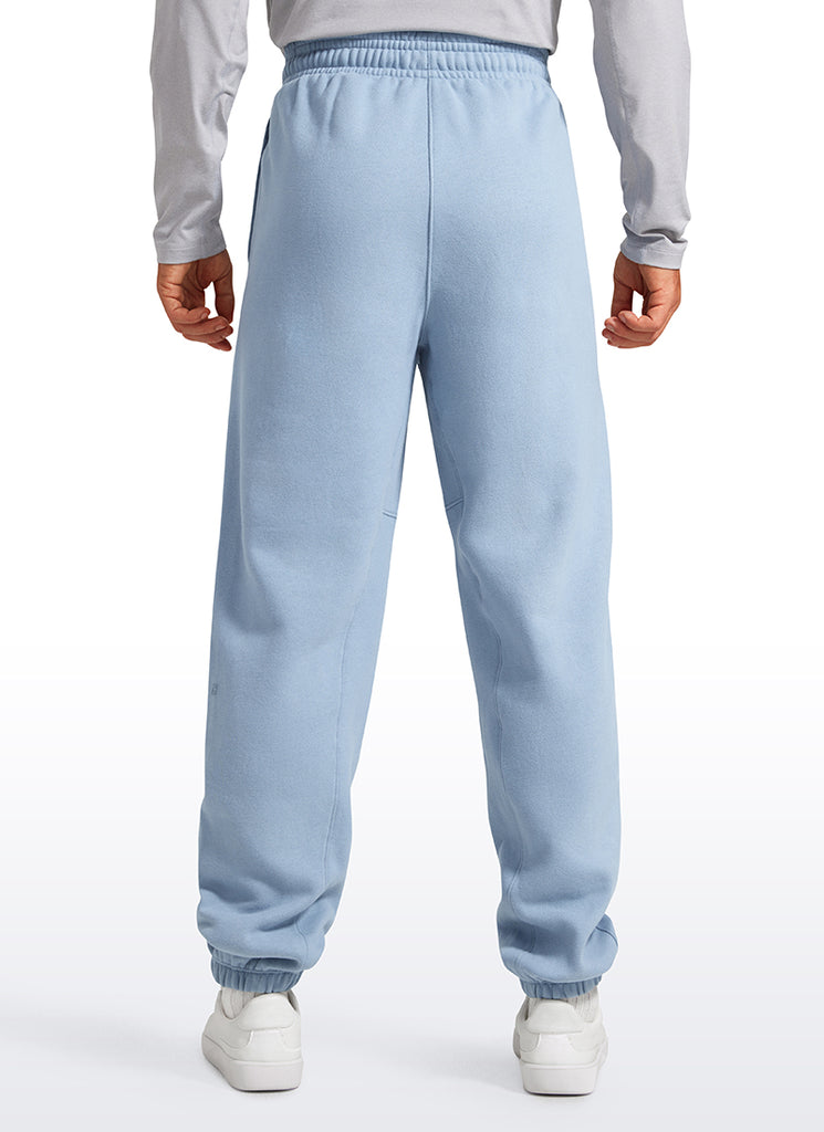 CRZ YOGA Men's Loosed Fit Cotton Fleece Sweatpants with Pockets 32'' Sparkle Blue