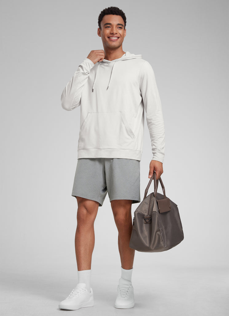 CRZ YOGA Men's Casual Lightweight Sweat Shorts with Pockets Sterling