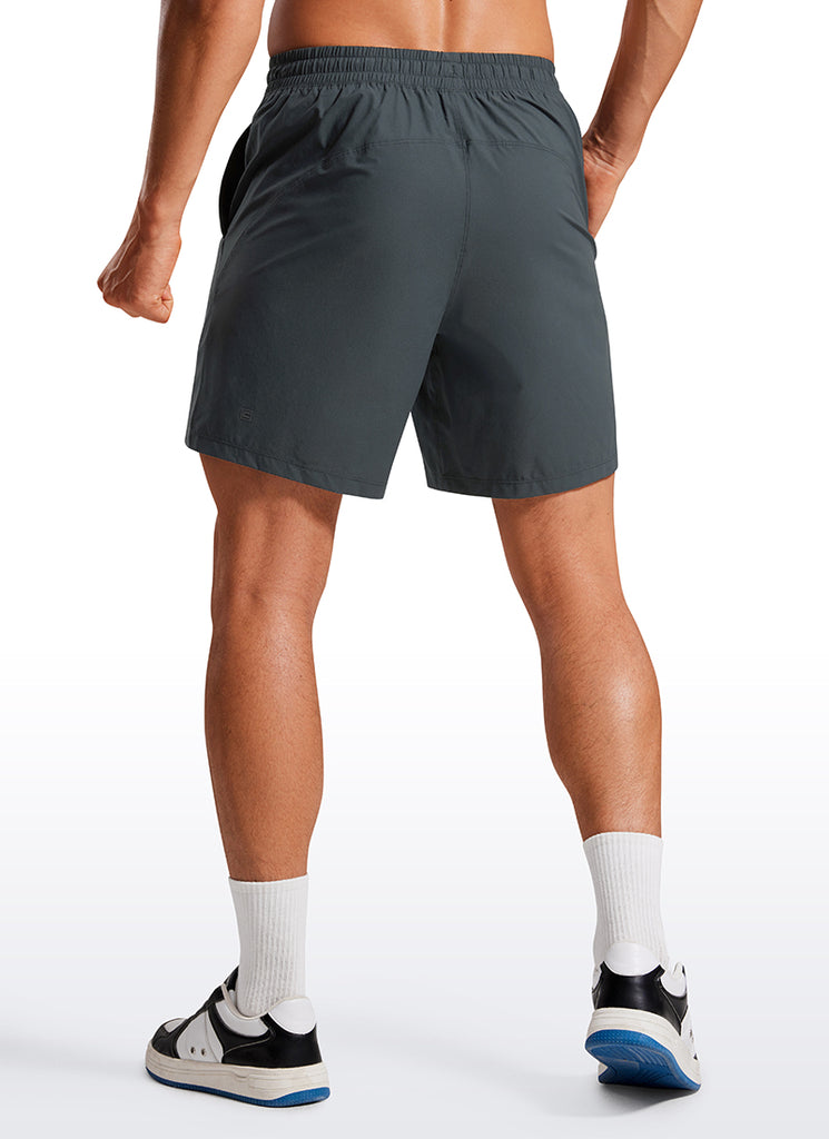 CRZ YOGA Men's Training Quick Dry Pocketed Linerless Shorts 7'' Black