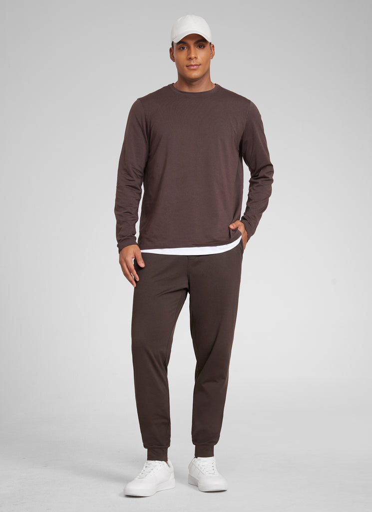 CRZ YOGA Mens Cloud Jersey Joggers 29" with Zipper Pockets Ink Gray