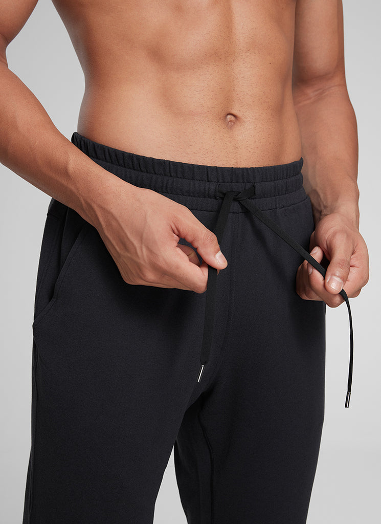 CRZ YOGA Mens' Open Bottom Lightweight Sweatpants 30" with Pockets Platinum Grey