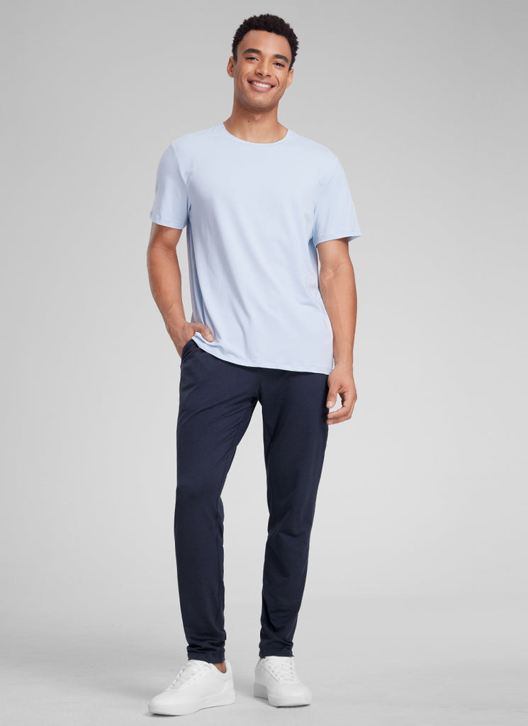 CRZ YOGA Mens' Open Bottom Lightweight Sweatpants 30" with Pockets Black