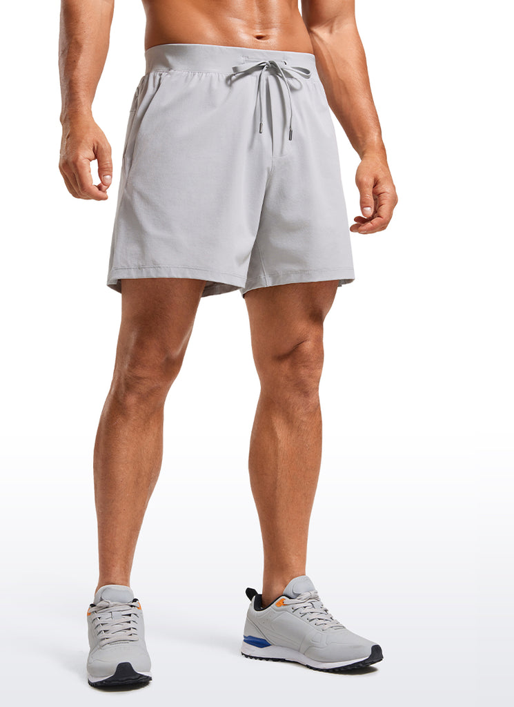 CRZ YOGA Men's Quick Dry Lightweight Gym Shorts with Zipper Pocket Grey Sage
