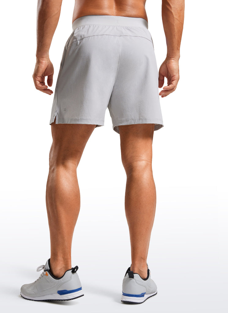 CRZ YOGA Men's Quick Dry Lightweight Gym Shorts with Zipper Pocket Grey Sage
