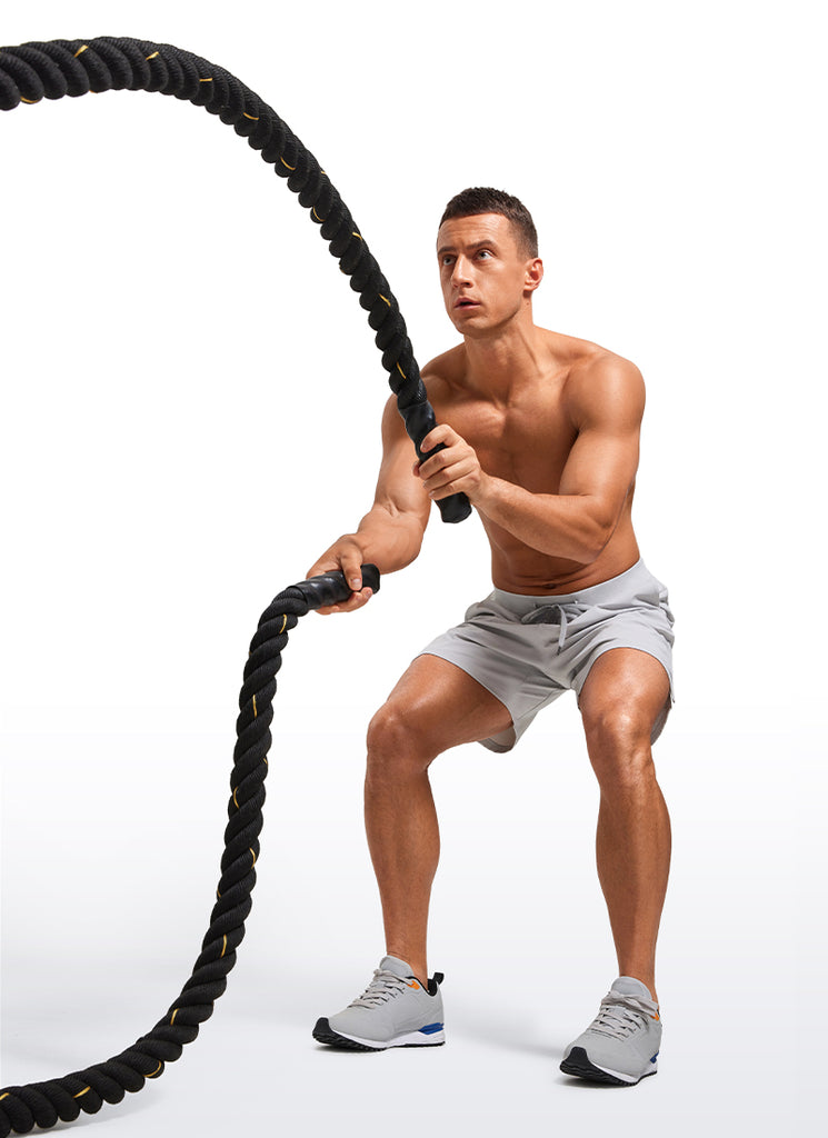 CRZ YOGA Men's Quick Dry Lightweight Gym Shorts with Zipper Pocket Grey Sage