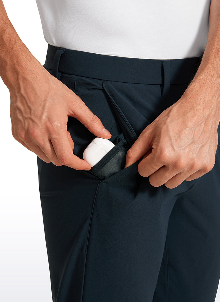 CRZ YOGA Men's  Lightweight Classic Fit Golf Pants Pockets 32'' Black