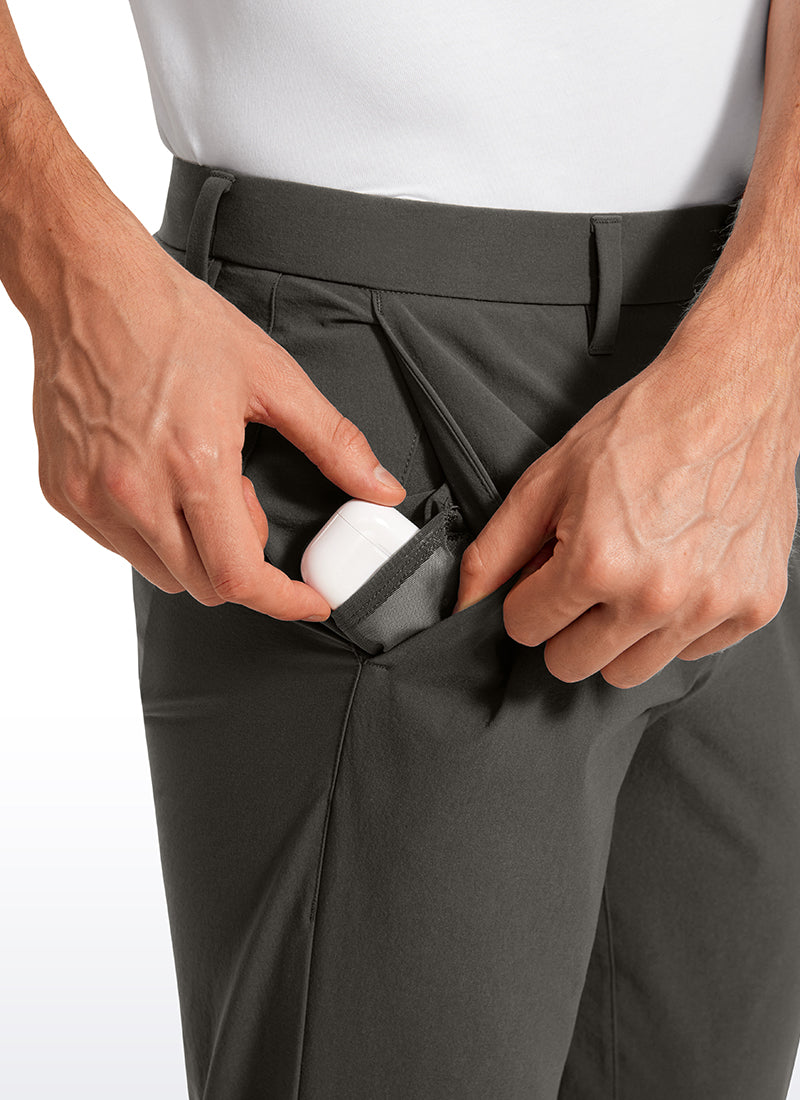 CRZ YOGA Men's  Lightweight Classic Fit Golf Pants Pockets 32'' Milky White