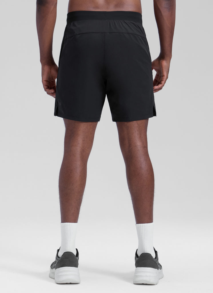 CRZ YOGA Men's Workout Classic FIt Quick Dry Pocket Shorts  7" Black