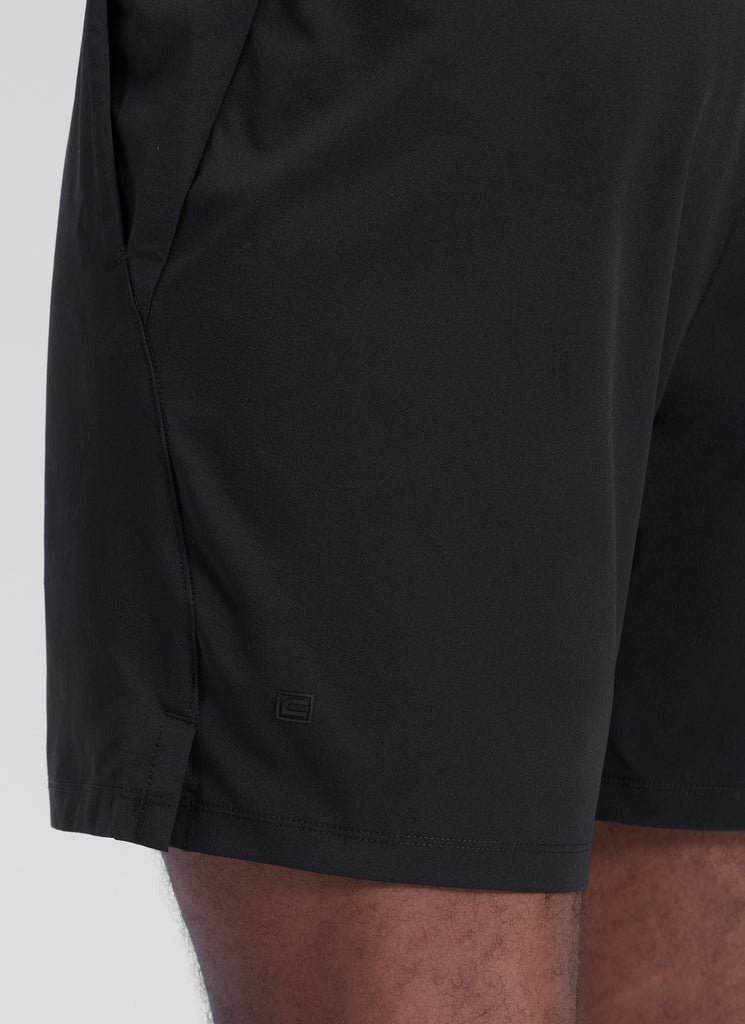 CRZ YOGA Men's Workout Classic FIt Quick Dry Pocket Shorts  7" Black