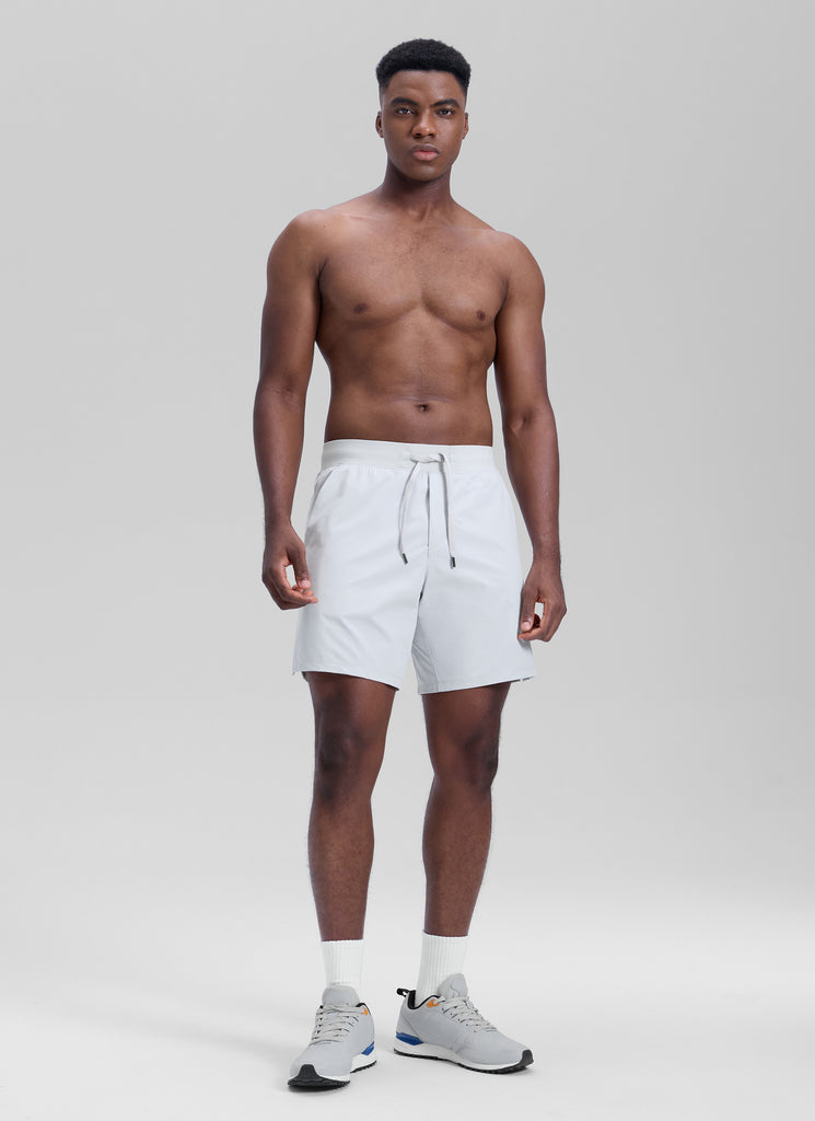 CRZ YOGA Men's Workout Classic FIt Quick Dry Pocket Shorts  7" True Navy