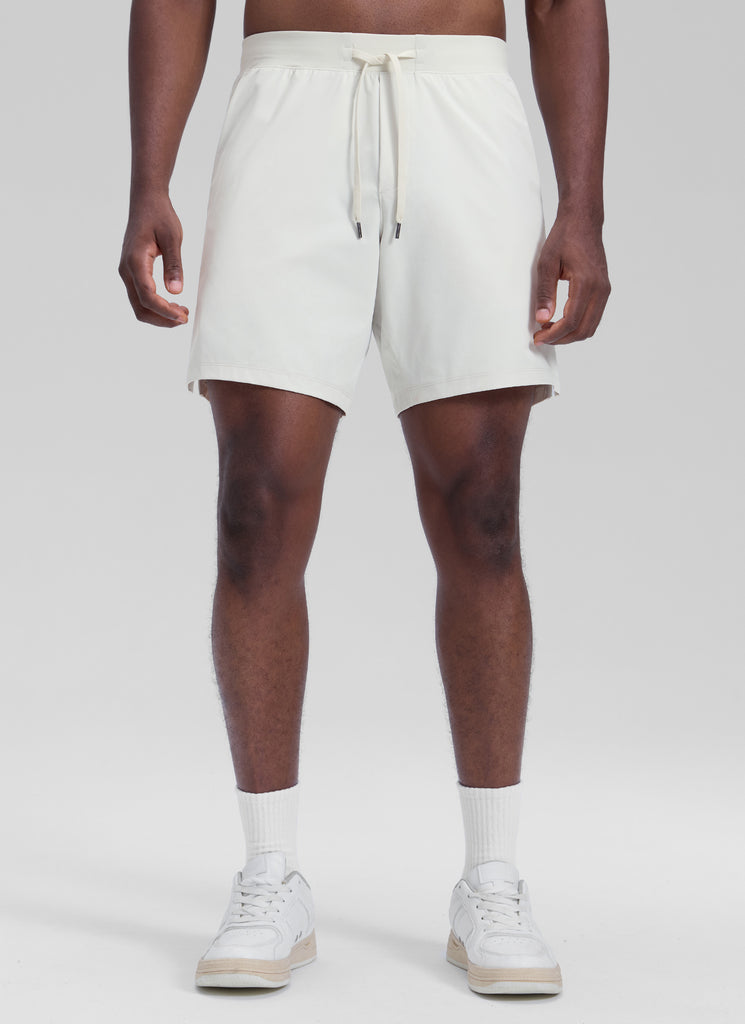 CRZ YOGA Men's Workout Classic FIt Quick Dry Pocket Shorts  7" Cliff Ash