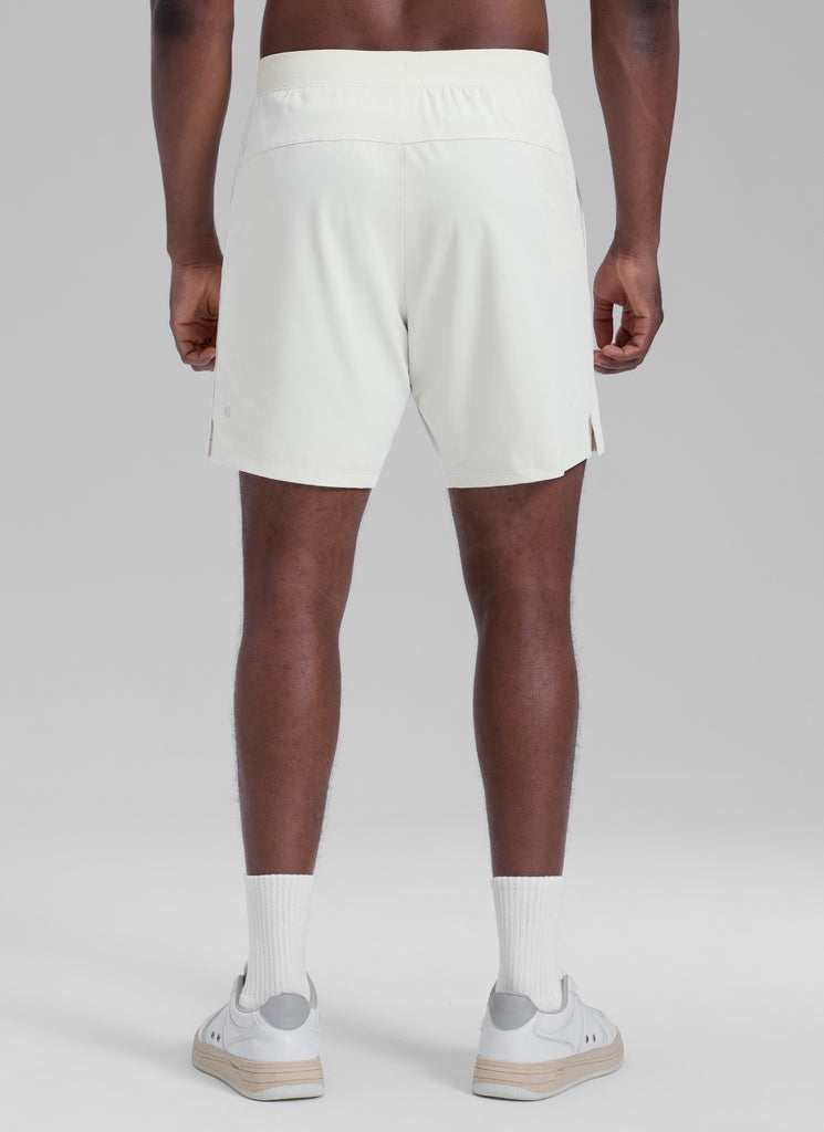 CRZ YOGA Men's Workout Classic FIt Quick Dry Pocket Shorts  7" Cliff Ash