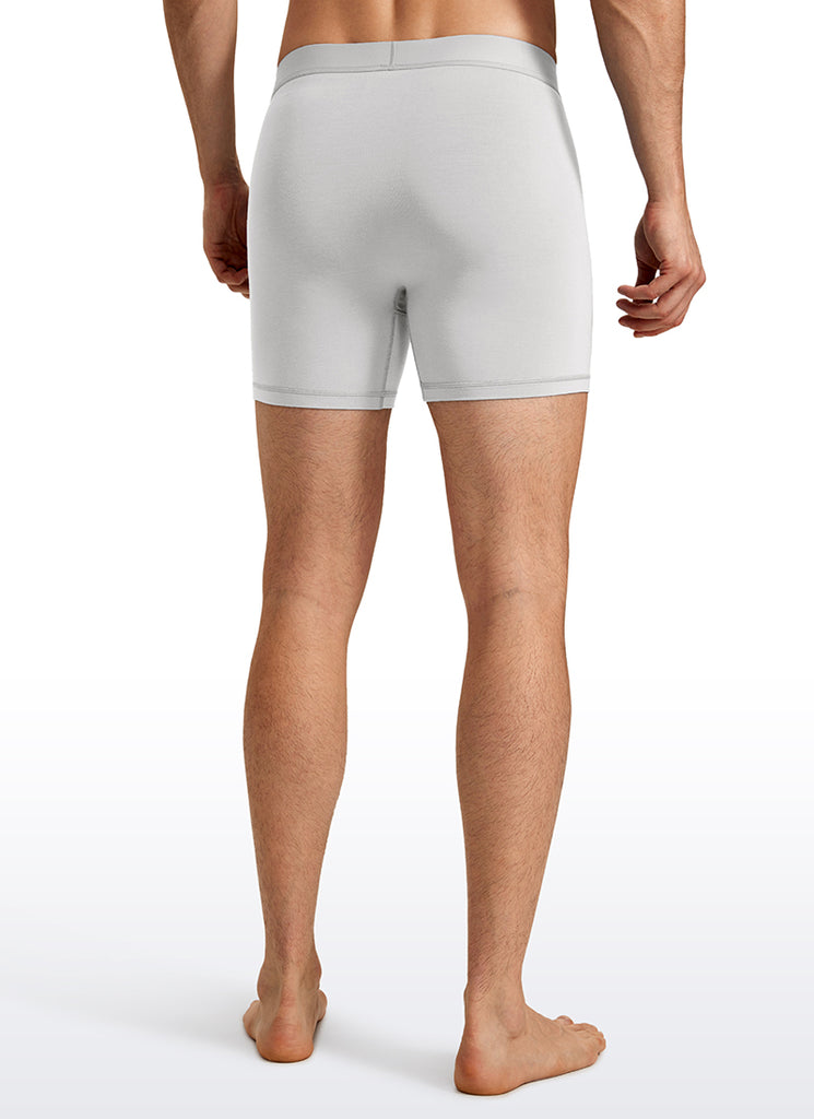 CRZ YOGA Men's Ultra-Soft Modal Double Lined 5" Boxer Underwear Black Platinum Grey True Navy