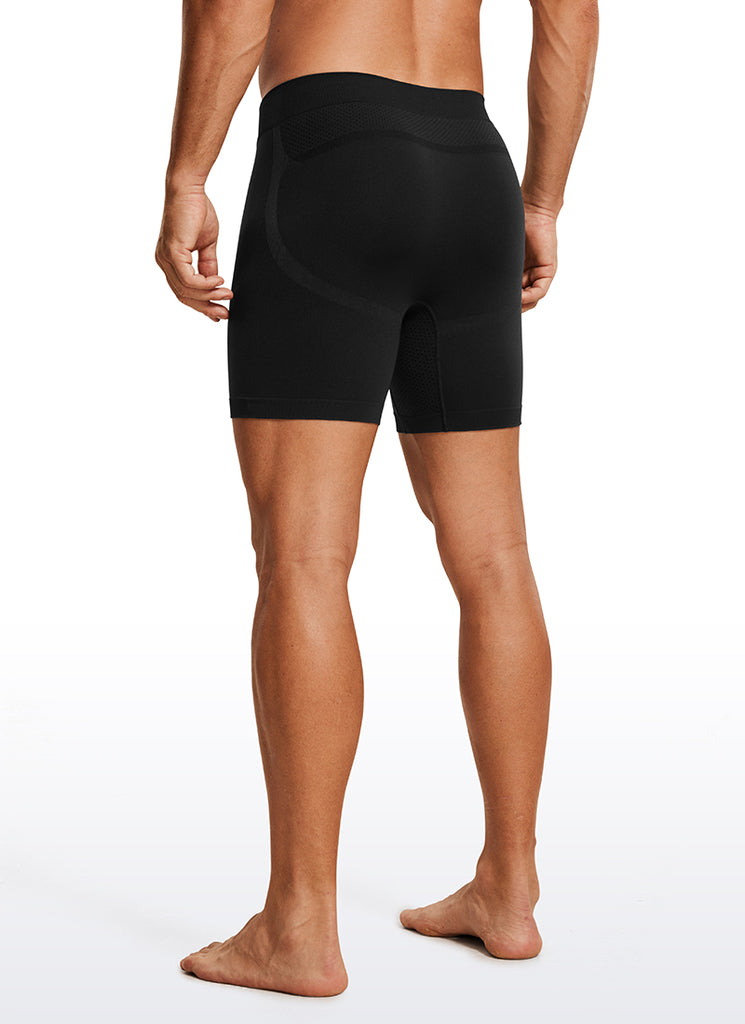 CRZ YOGA Men's Seamless Boxer Briefs Sports Underwear (3-Pack) All Black
