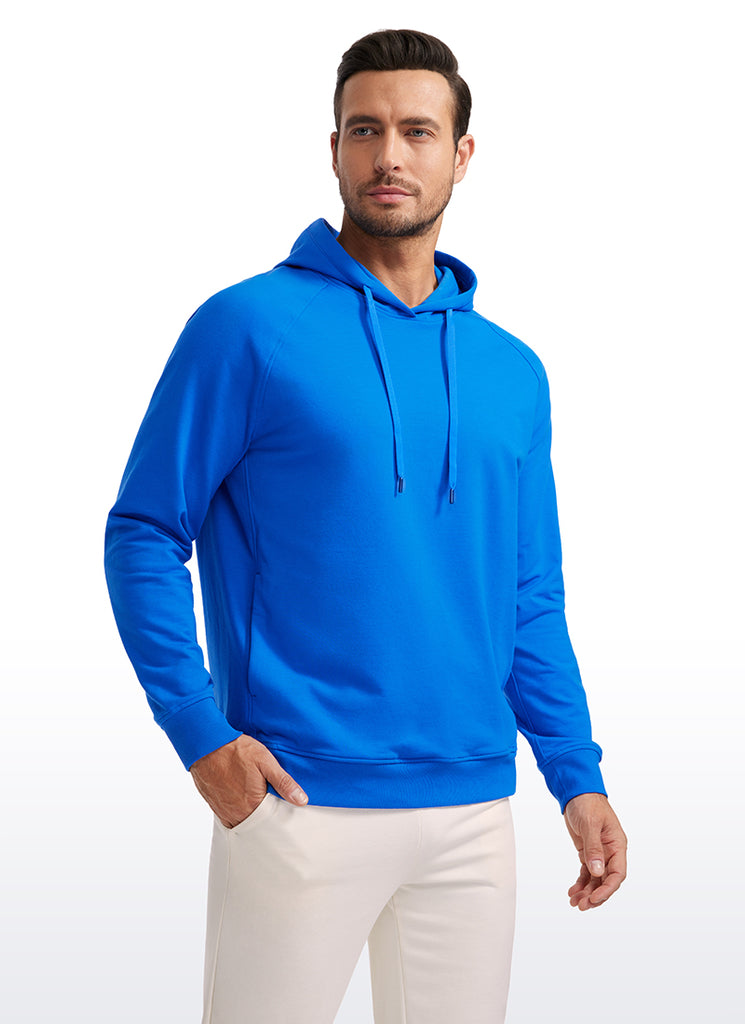 CRZ YOGA Men's Casual Outerwear Cotton Loose Fit Long Sleeve Hoodies Sparkle Blue