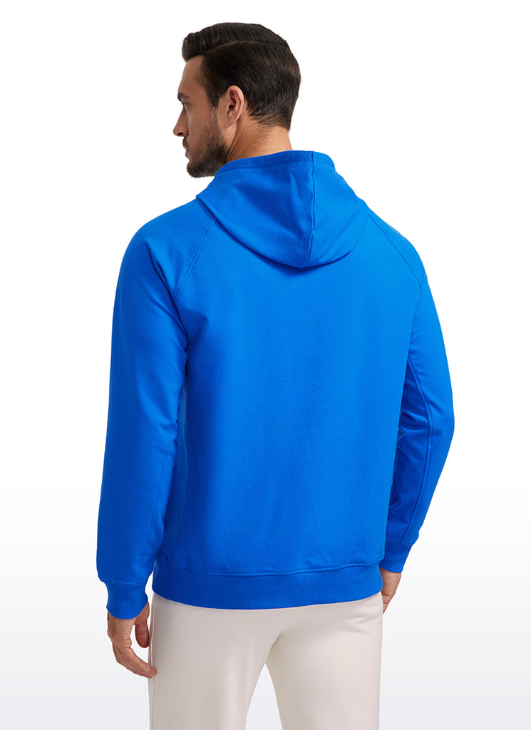 CRZ YOGA Men's Casual Outerwear Cotton Loose Fit Long Sleeve Hoodies Sparkle Blue