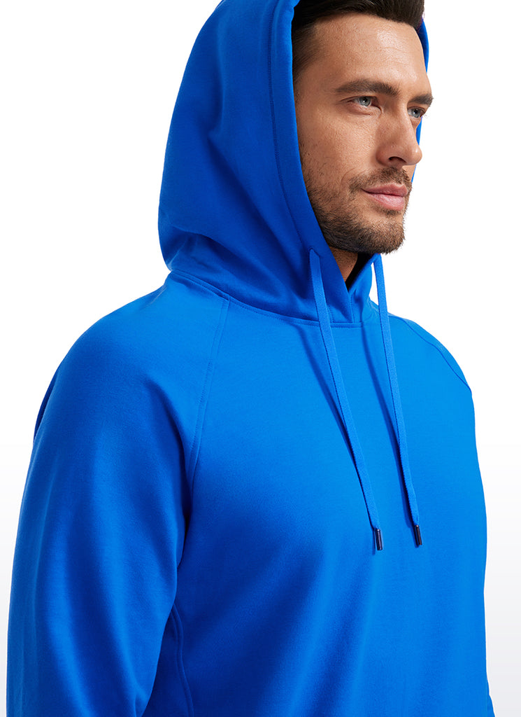 CRZ YOGA Men's Casual Outerwear Cotton Loose Fit Long Sleeve Hoodies Sparkle Blue