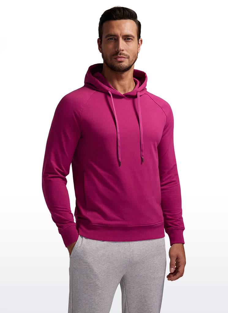 CRZ YOGA Men's Casual Outerwear Cotton Loose Fit Long Sleeve Hoodies Green Jade