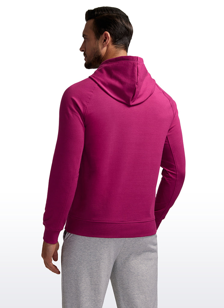 CRZ YOGA Men's Casual Outerwear Cotton Loose Fit Long Sleeve Hoodies White