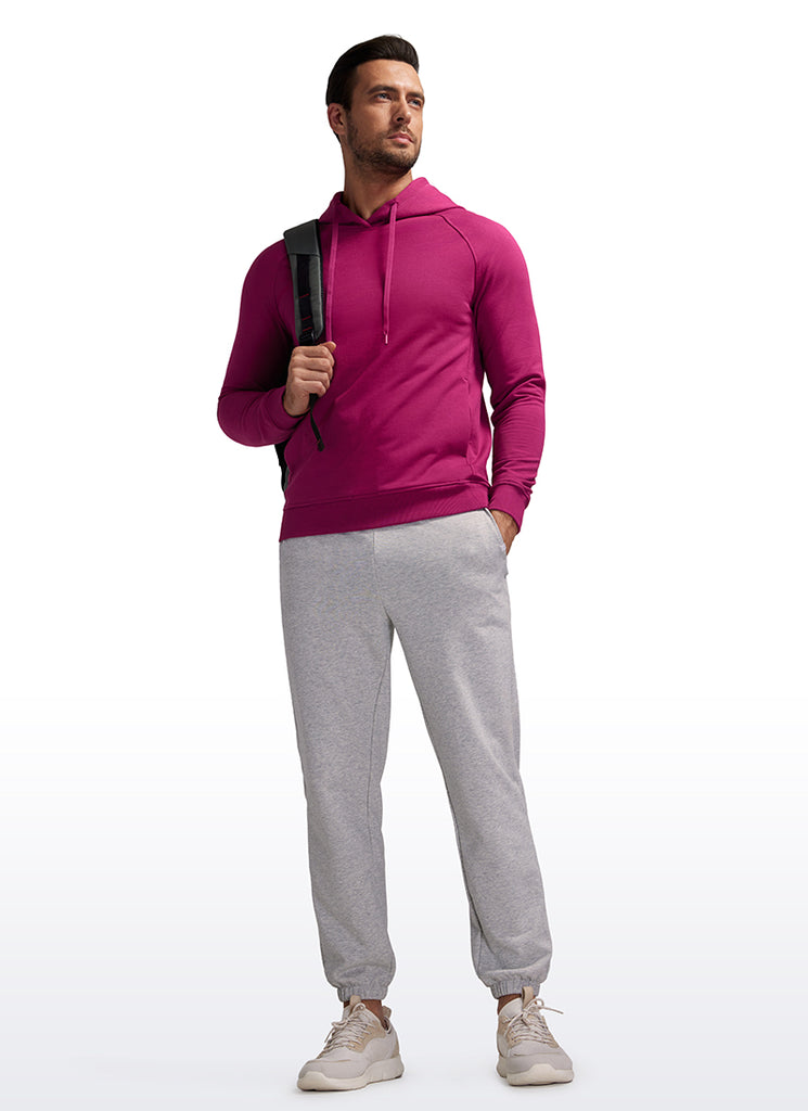 CRZ YOGA Men's Casual Outerwear Cotton Loose Fit Long Sleeve Hoodies White