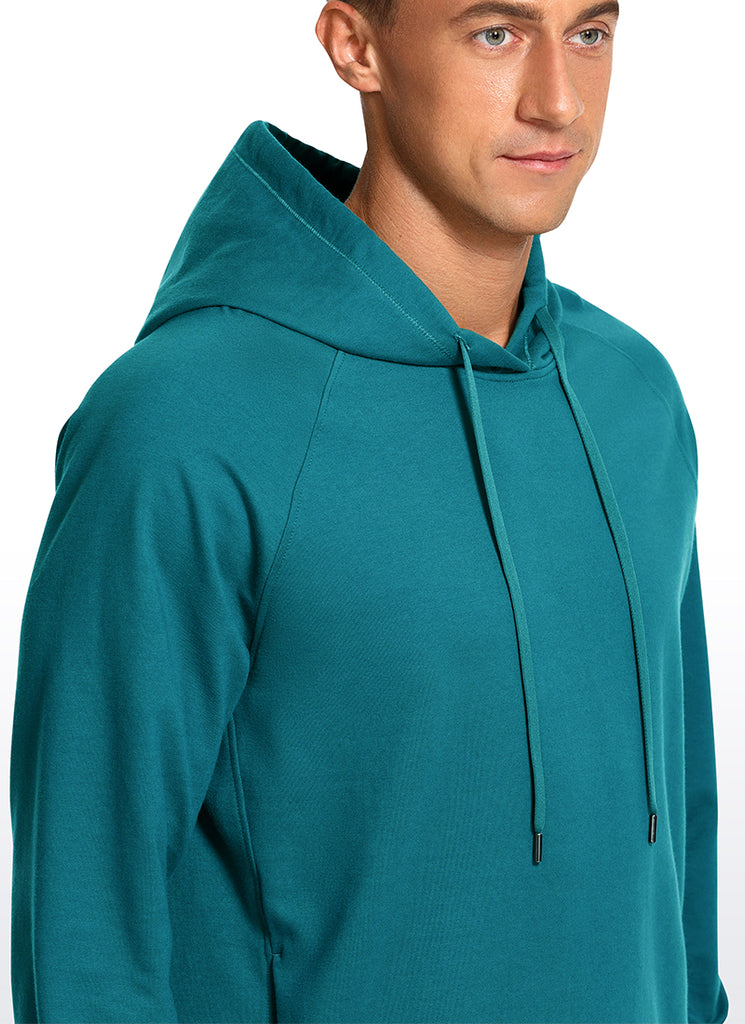 CRZ YOGA Men's Casual Outerwear Cotton Loose Fit Long Sleeve Hoodies Green Jade