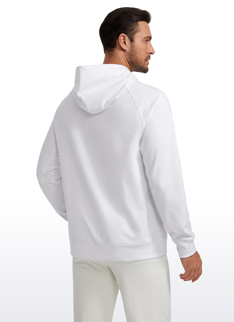 CRZ YOGA Men's Casual Outerwear Cotton Loose Fit Long Sleeve Hoodies Green Jade