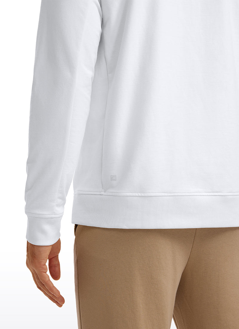 French Terry Pullover Sweatshirts with Zip Pockets