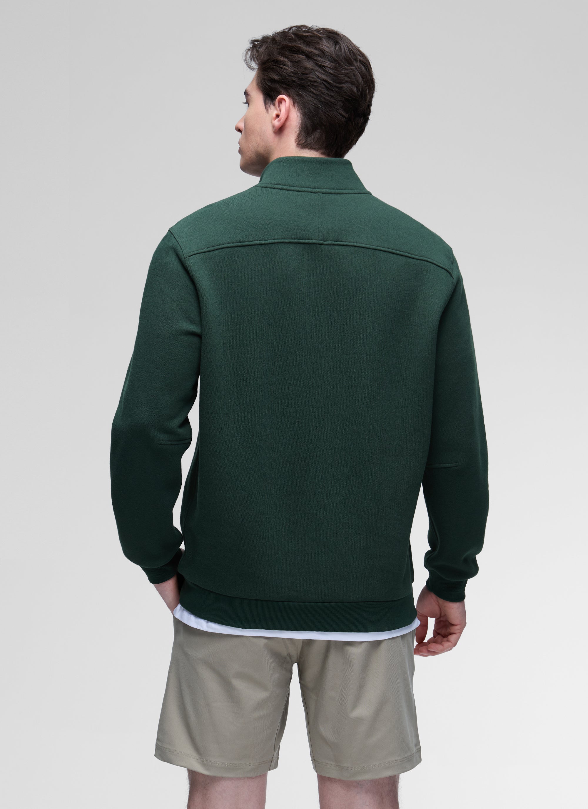 Fleece Lined Half Zip Sweatshirts Mock Neck