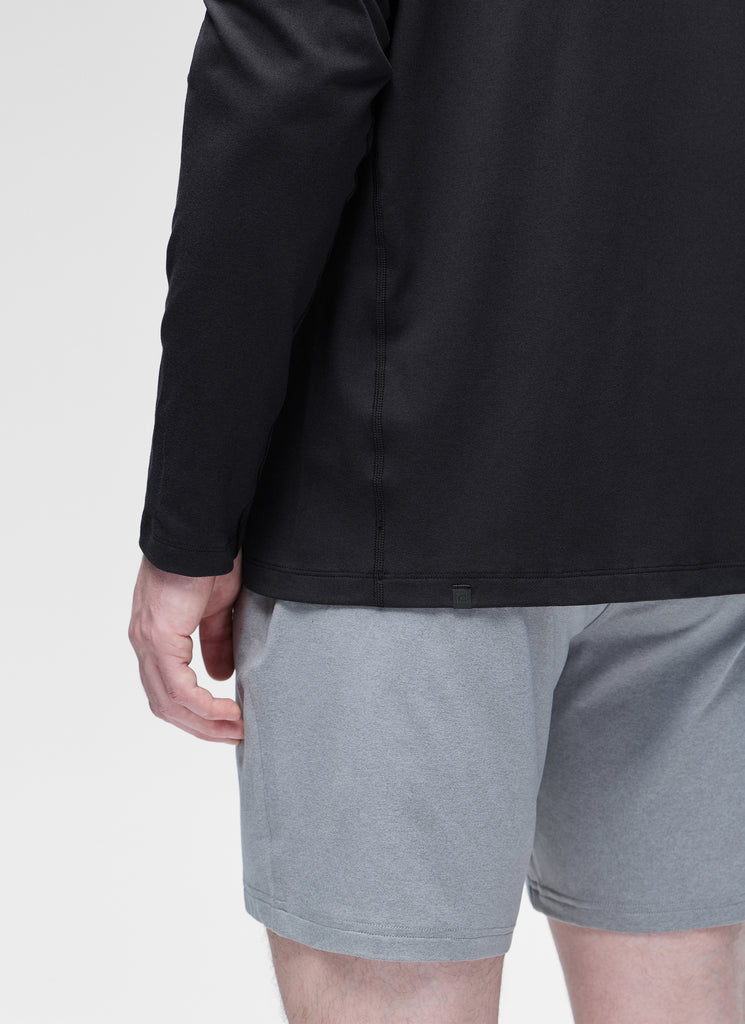 CRZ YOGA Men's Casual Classic Fit Crewneck Sweatshirts Long Sleeves Black