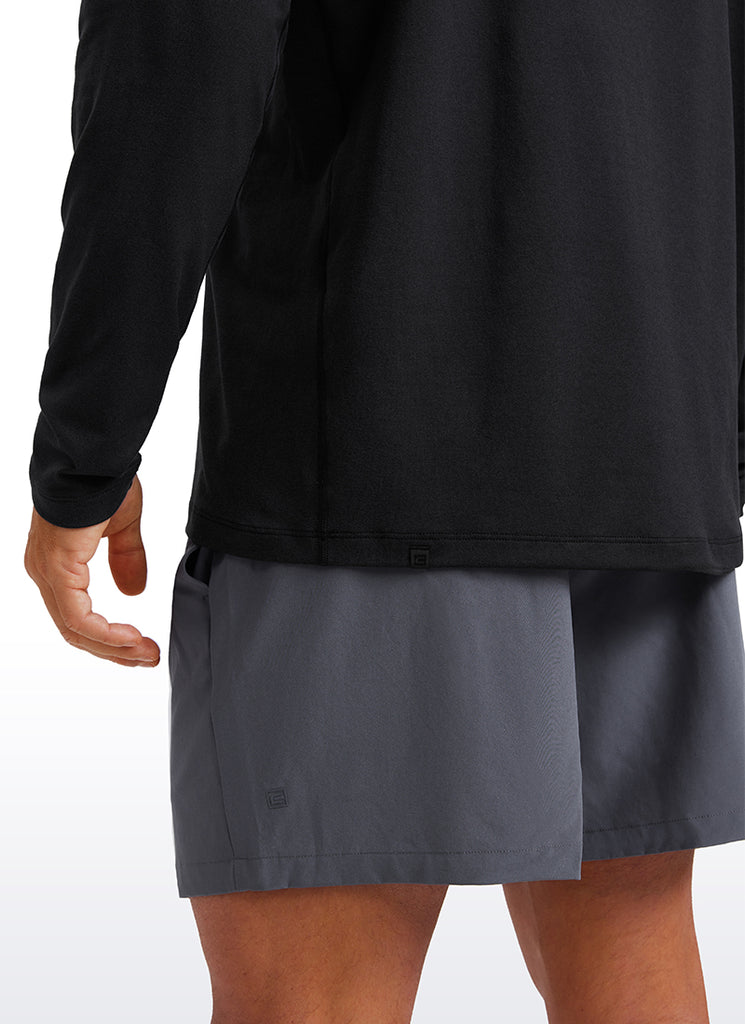 CRZ YOGA Men's Casual Classic Fit Crewneck Sweatshirts Long Sleeves Black