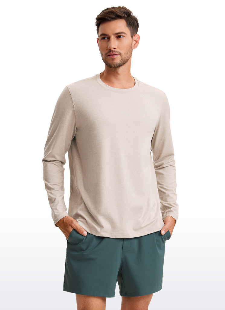 CRZ YOGA Men's Casual Classic Fit Crewneck Sweatshirts Long Sleeves Grey Sage