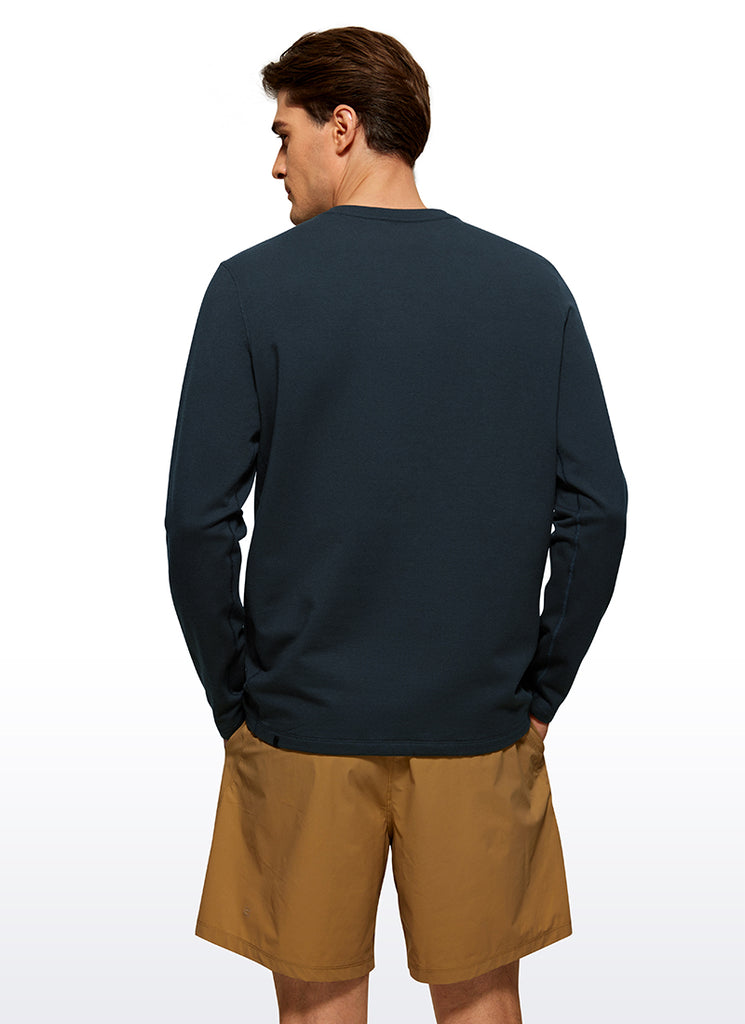 CRZ YOGA Men's Casual Classic Fit Pullover Sweatshirts Long Sleeves Sterling