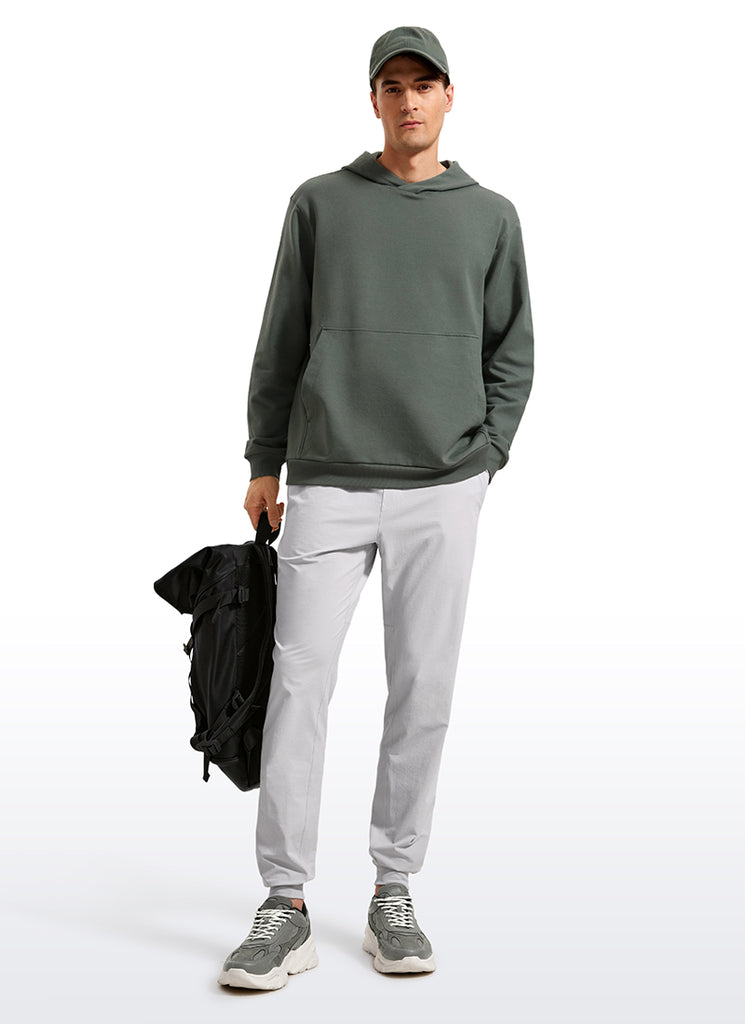 CRZ YOGA Mens Fleece Hoodies Pullover Workout Sweatshirts with Pocket Grey Sage