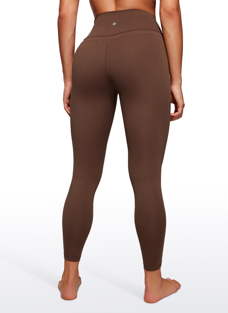 CRZ YOGA Women's Yoga Train High Rise Nakedfeel Leggings 25" 7/8 Pants Coffee Brown