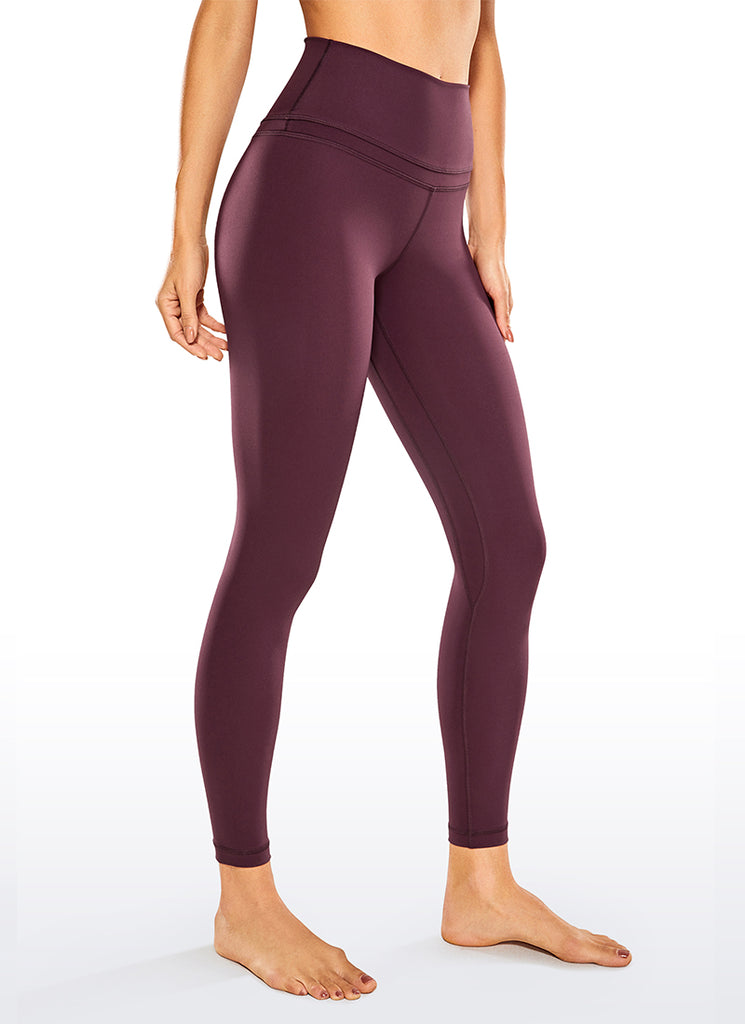 CRZ YOGA Women's Yoga Train High Rise Nakedfeel Leggings 25" 7/8 Pants Dark Russet