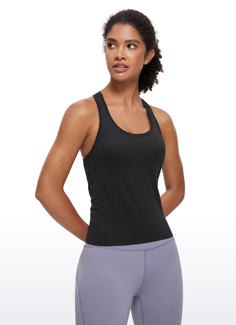 Seamless Scroop Neck Racerback Tanks