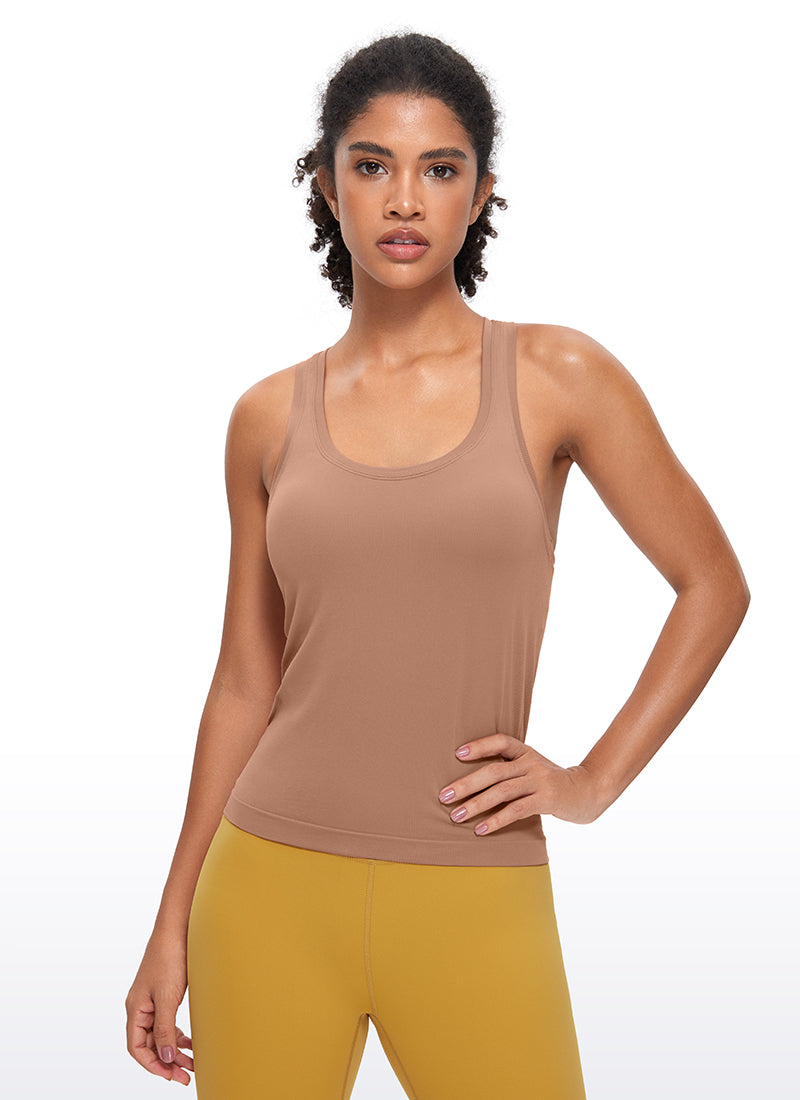 Seamless Scroop Neck Racerback Tanks