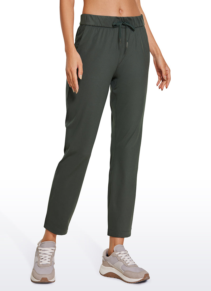 Stretch Drawstring 7/8 Pants with Pockets 27''