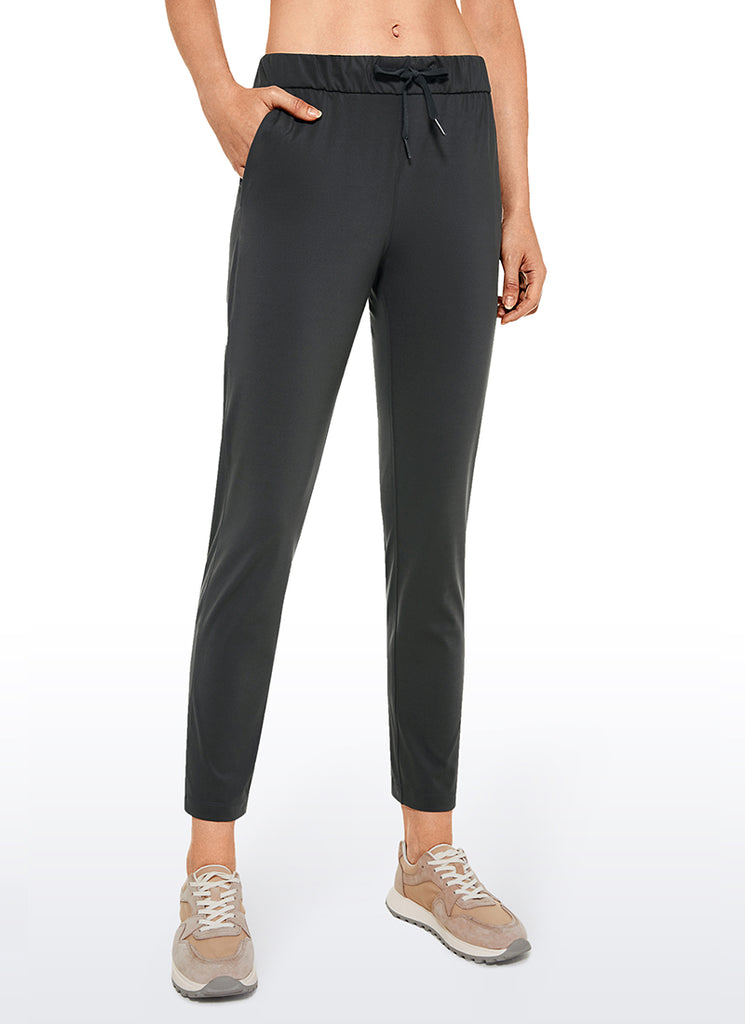 CRZ YOGA Women's Travel Slim Fit Stretch Drawstring 7/8 Pants 27'' Melanite
