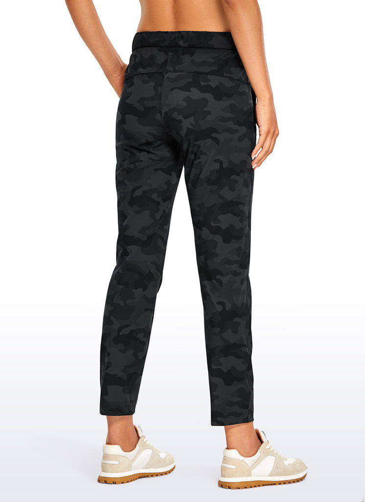 CRZ YOGA Women's Travel Slim Fit Stretch Drawstring 7/8 Pants 27'' Tie Dye Smoke Ink