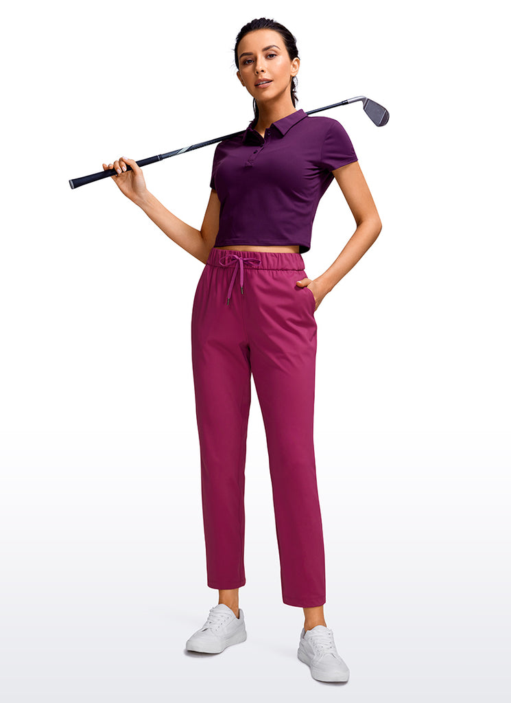 CRZ YOGA Women's Travel Slim Fit Stretch Drawstring 7/8 Pants 27'' Mauve