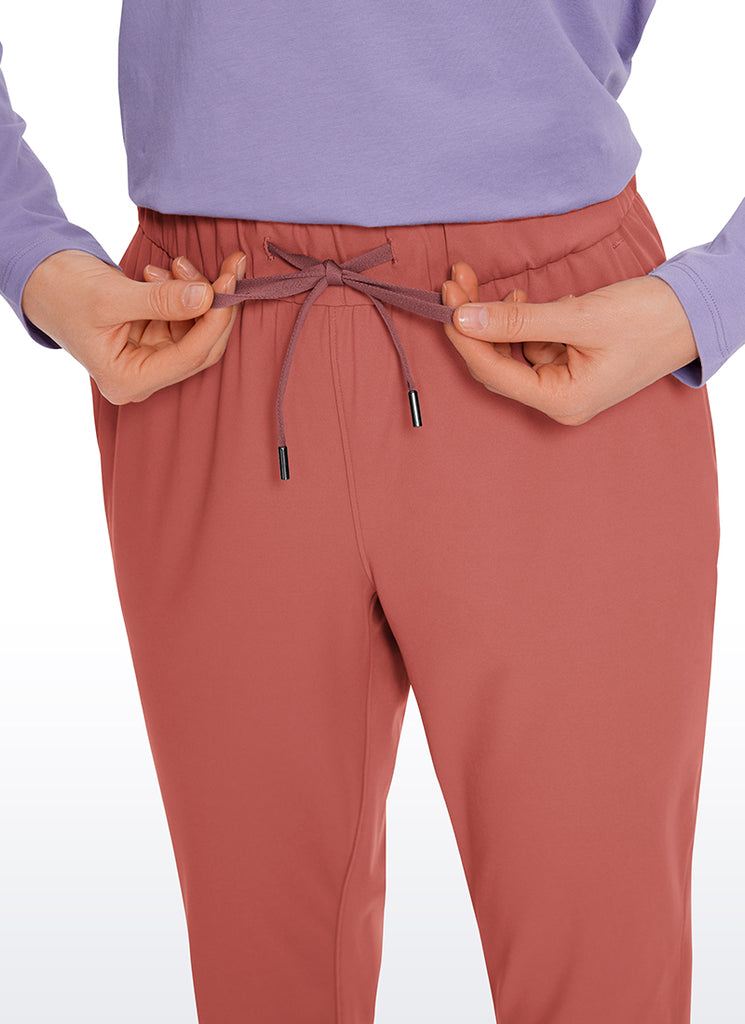 CRZ YOGA Women's Travel Slim Fit Stretch Drawstring 7/8 Pants 27'' Blue Ashes