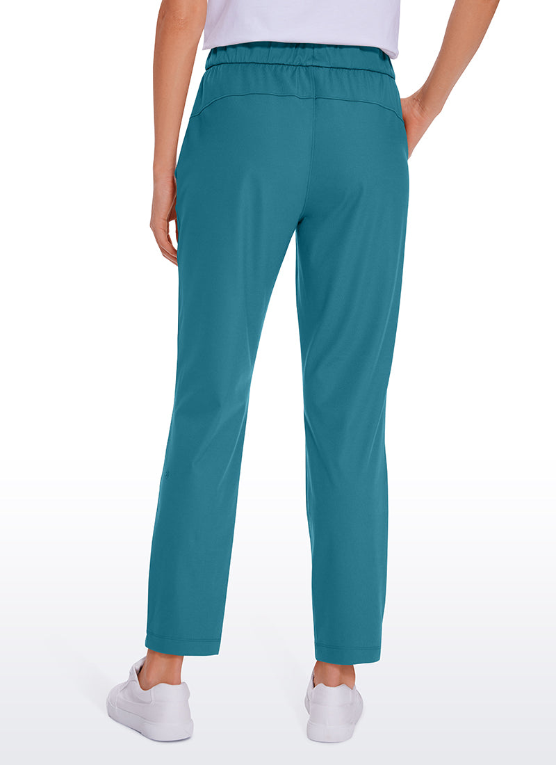 Stretch Drawstring 7/8 Pants with Pockets 27''