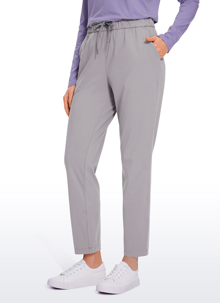 CRZ YOGA Women's Travel Slim Fit Stretch Drawstring 7/8 Pants 27'' Ink Gray